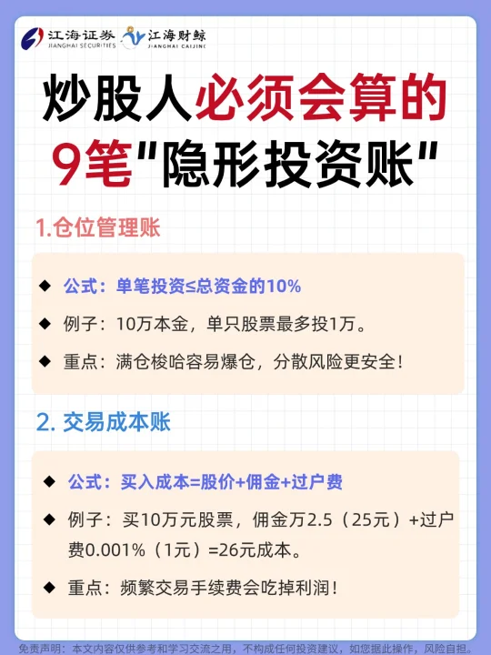 🔥炒股人必须会算的9笔“隐形投资账”