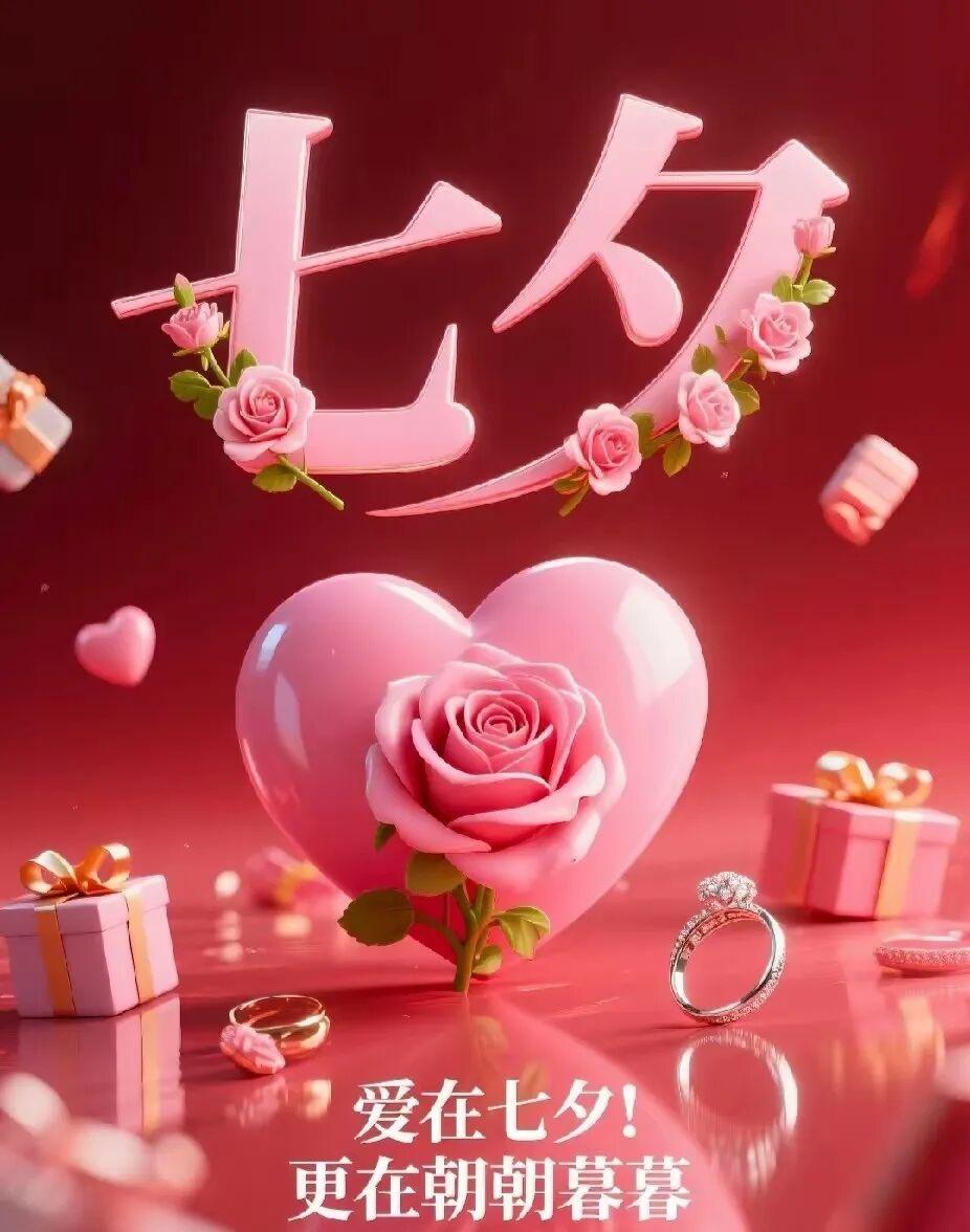 ❤️❤️❤️一年一度到七夕，爱情火种不能熄，延续情感真情谊，白头到老共呼吸，你情