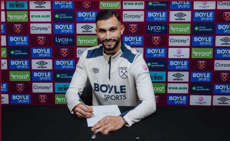 西汉姆官方宣布，拉齐奥27岁前锋卡斯特拉诺斯加盟球队 转会费3000万欧！ 