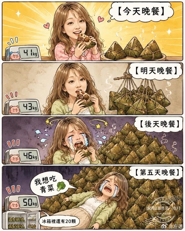 不意外，從昨晚到今晚，已經連吃三餐的粽子了⋯⋯ 