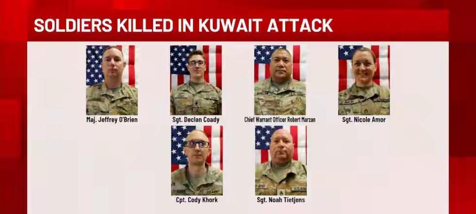 在对伊军事行动中死亡的6名美军士兵隶属于第103后勤支援司令部，负责后勤保障任务