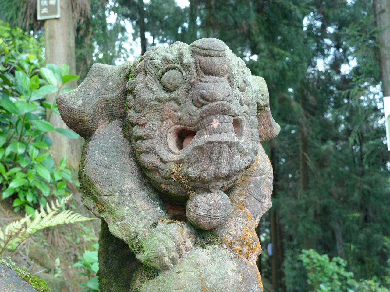 泸州古寺里，被香火熏亮的老石兽
 四月的一个周末，在游泸州纳溪普照山寺的石阶时，