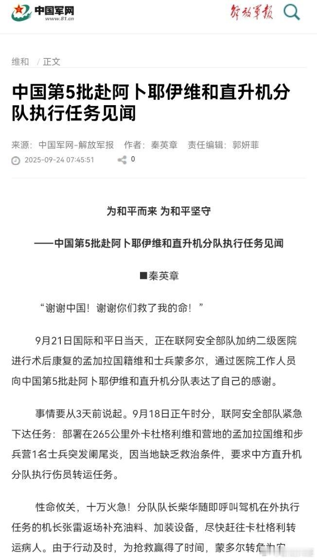 精忠蓝盔[超话]致敬中国军人致敬中国蓝盔 为和平而来 为和平坚守——中国第5批赴