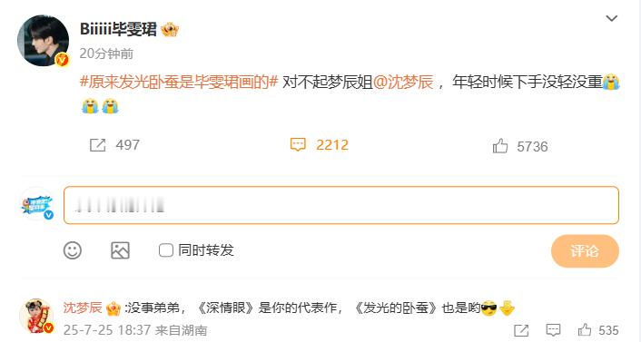 沈梦辰说发光卧蚕也是毕雯珺代表作毕雯珺年轻时下手没轻没重的 笑死了！原来发光卧蚕