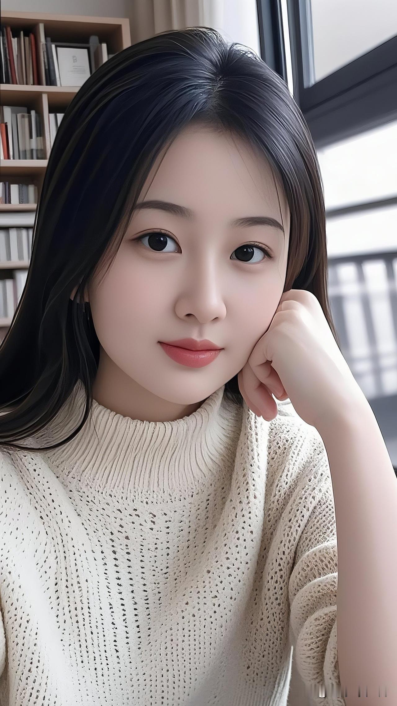 窗明几净，书香满屋。你心中的美女啥模样 温柔甜美的冬日穿搭，温暖毛衣搭配，少女心