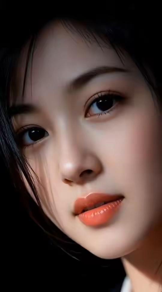 温柔甜美的少女，红唇轻启，散发迷人魅力。