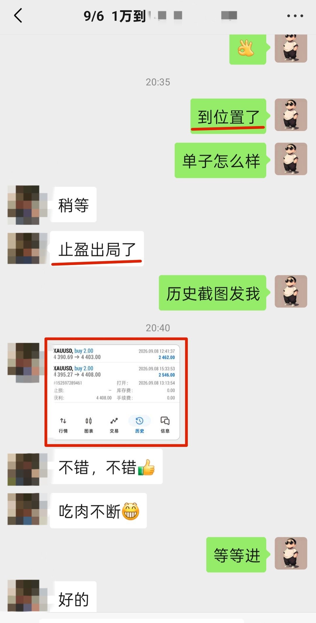 黄金[超话] 【金小仙-韩信】9/8号黄金第六单：收12.73點，2462油！黄