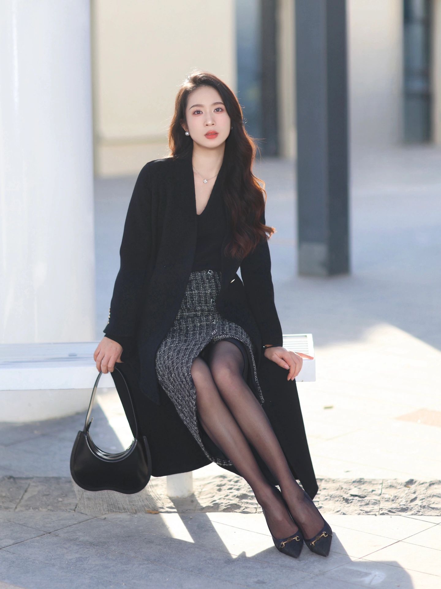 大衣黑丝🖤穿搭尽头是姐姐
