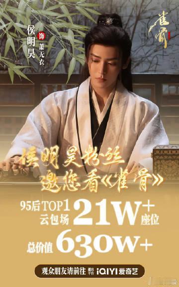 侯明昊创95生花云包场新高全新纪录正式诞生，二十一万座云包场成绩亮眼，侯明昊粉丝