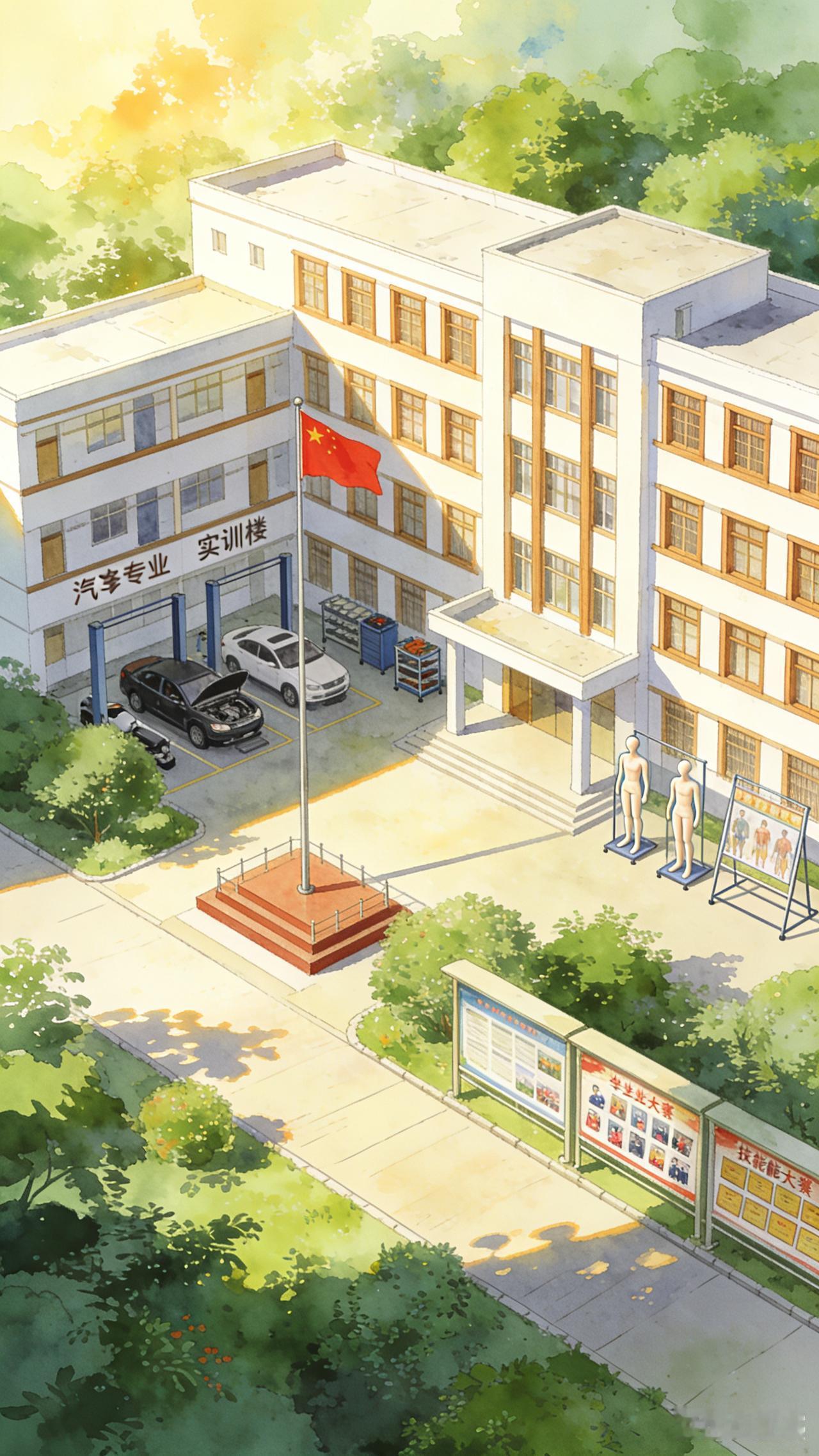 我县有一所职业高中学校，国家投资大量财力物力人力建设，是比其他任何一所高中学校地