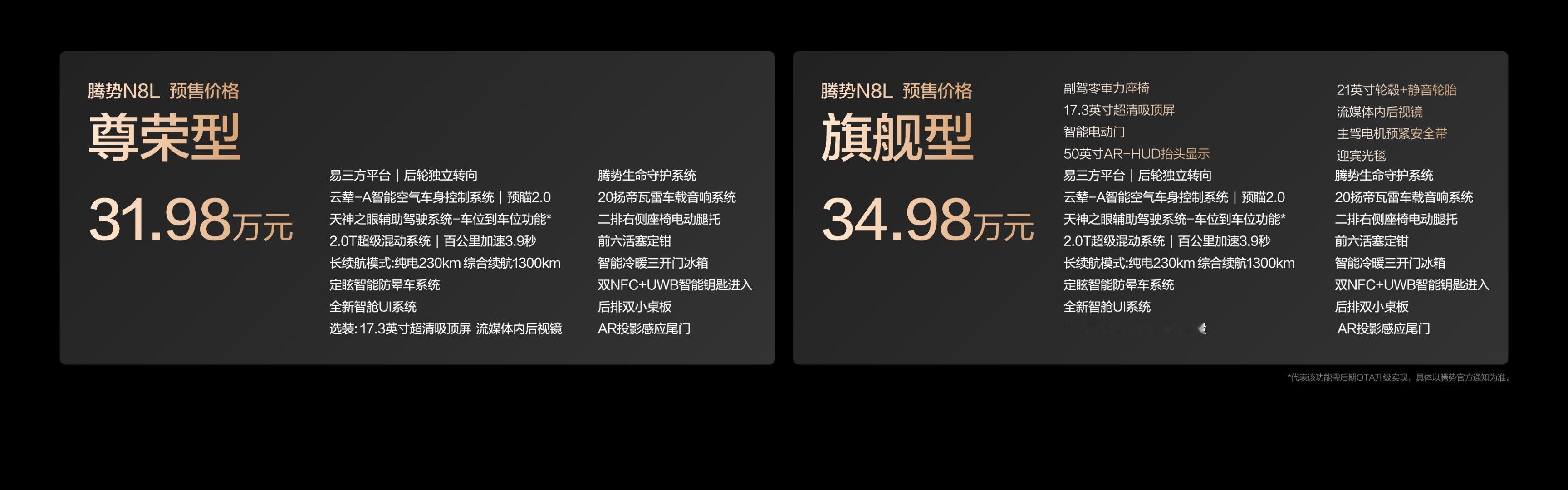 【预售31.98万起，六座安全豪华SUV腾势N8L正式发布，全系标配易三方、云辇