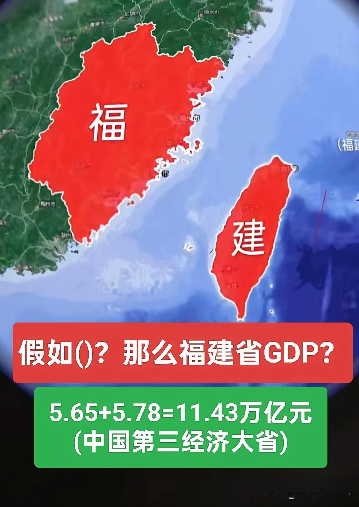 假如台湾是“福建省台湾市”
那么未来的福建多可怕？

GDP马上超过10万亿的规