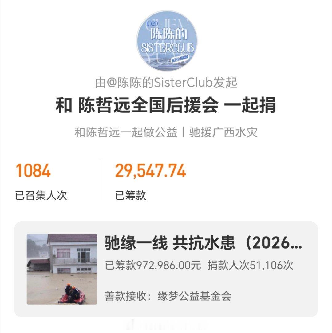 陈哲远粉丝一直在默默为广西捐款驰援灾区👍 