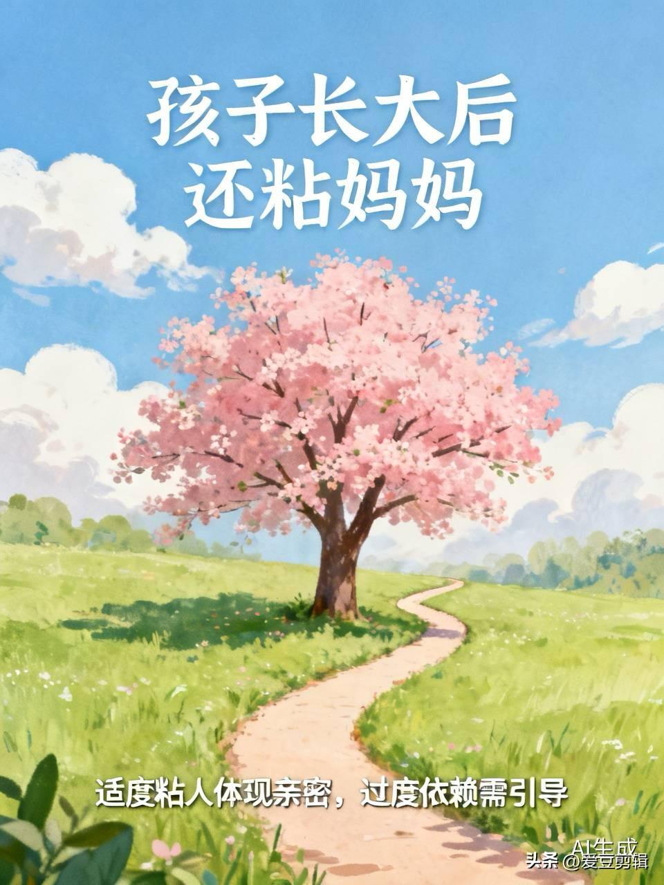 孩子长大后还粘妈妈，不能简单判定是好事还是坏事。
孩子小时候粘妈妈很正常，像1 