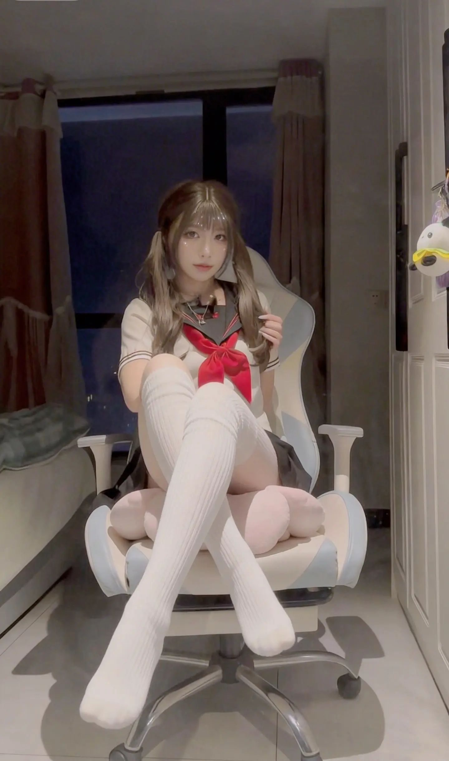 甜妹属性拉满！JK配电竞椅，是宅家少女的专属甜酷风呀🍬 不做谁的配角...