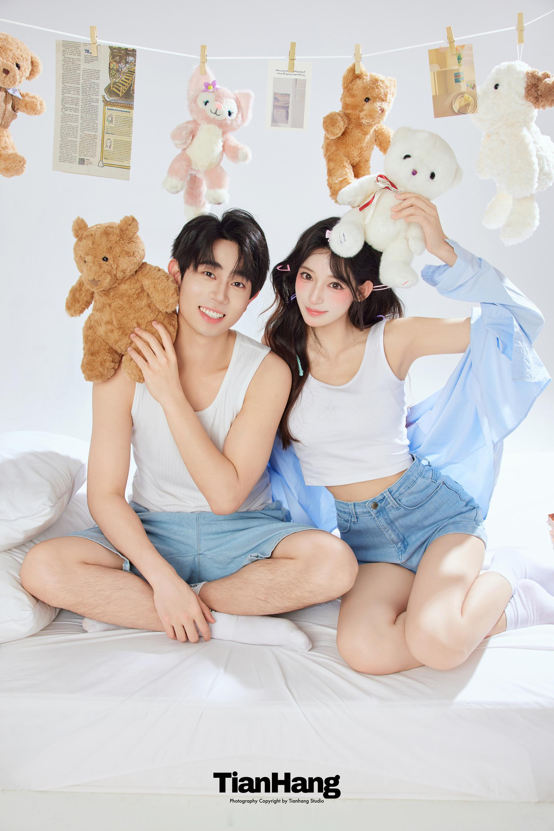 甜蜜暴击🧸小熊CP的恋爱日常每一帧都是心动的形状💕天航工作室韩系少女心棚拍情
