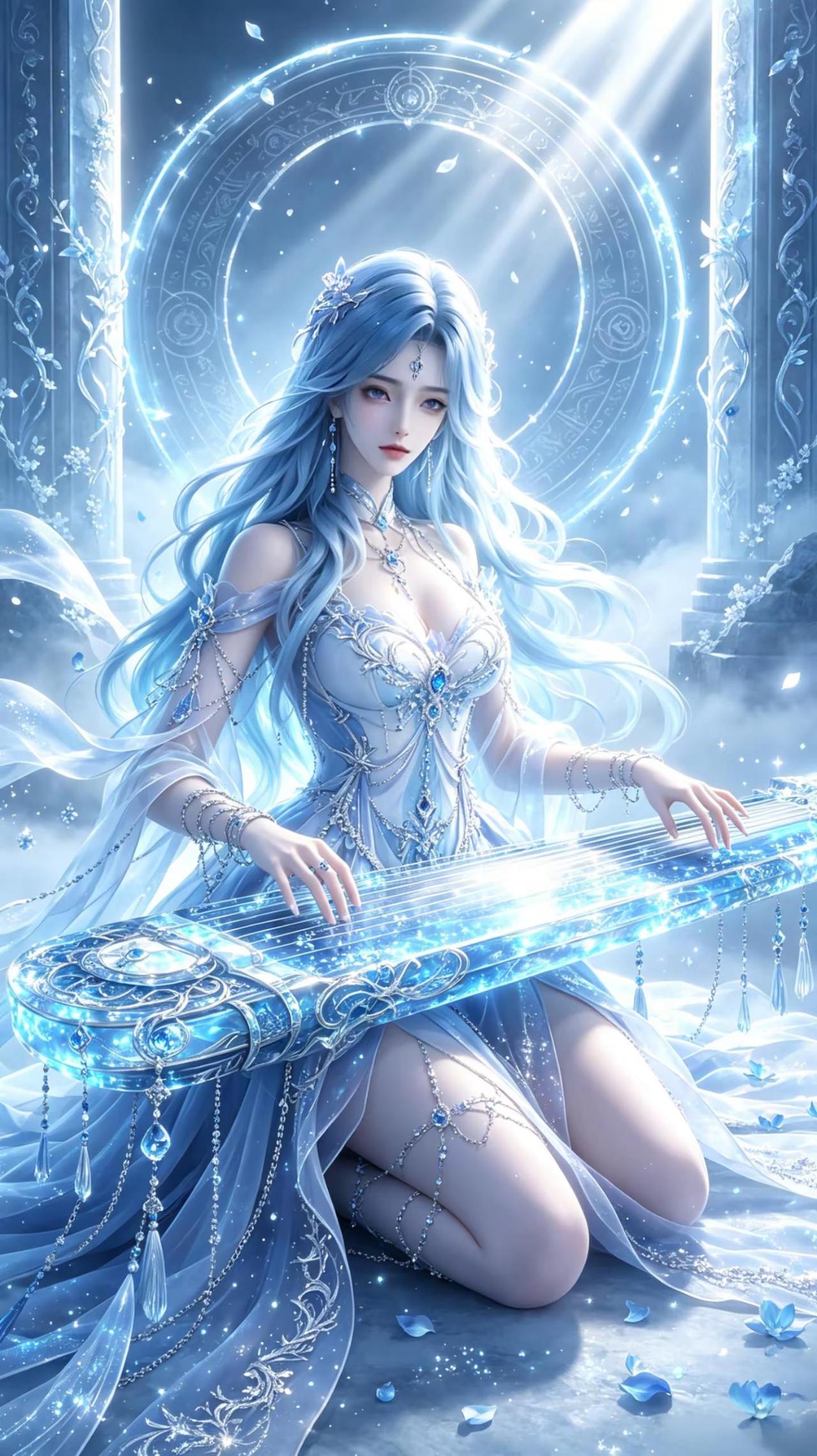 一曲清弦，惊落凡尘。完美世界ai创作 国漫女神 国漫女神壁纸