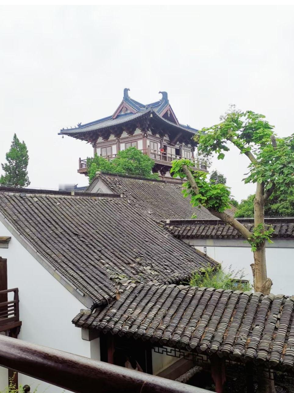 晒图笔记大赛黛瓦层叠，飞檐凌空，古建的雅致与绿意相映成趣，在湿润的空气里晕染出一