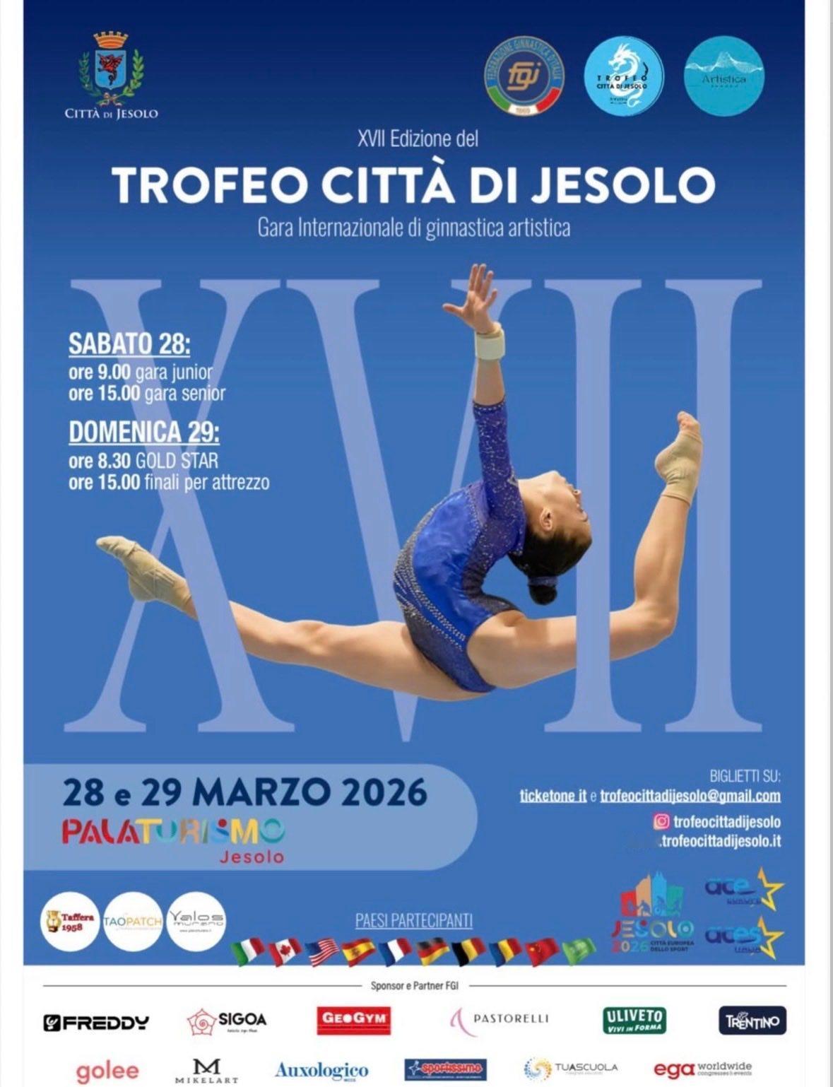 据海报Jesolo邀请赛代表队阵容（3.28-3.29）意大利、加拿大、美国、西