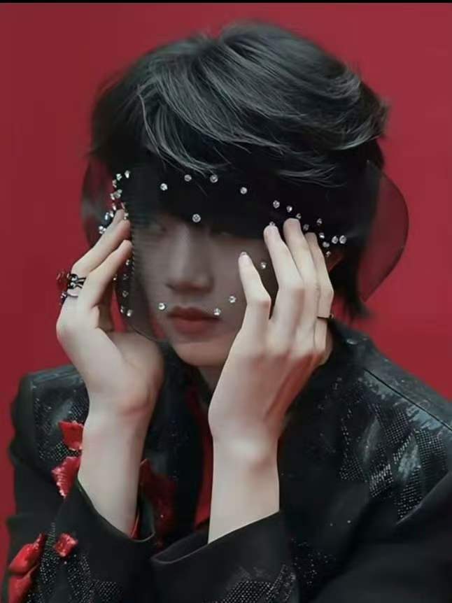 张函瑞珍珠黑纱蒙眼张函瑞黑纱蒙脸 OMG 