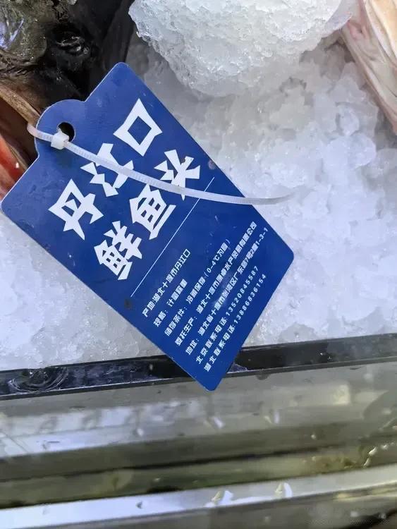 二宝说想吃家里做的剁椒鱼头，立刻来超市买大鱼头。鱼头的“身份证”上写着丹江口鲜鱼