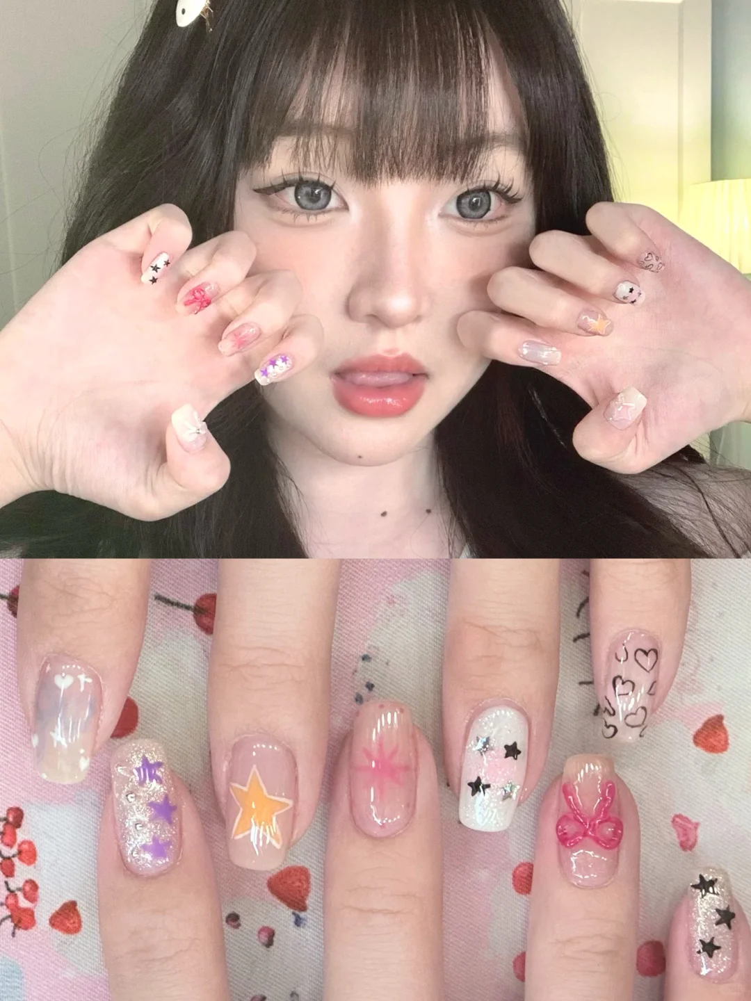 ins风甜辣美甲🎨｜夏日多巴胺手绘美甲好韩！
