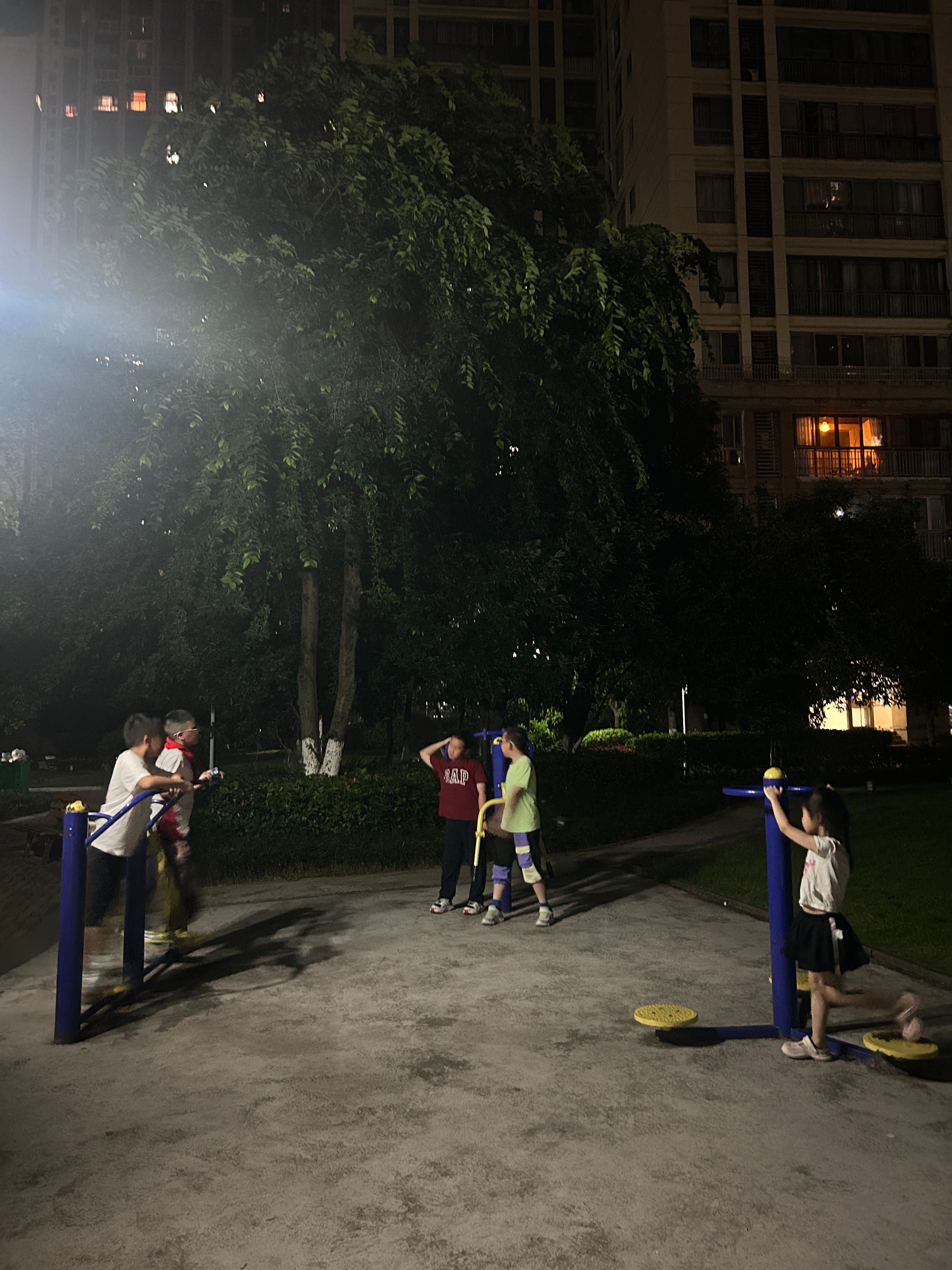 娃在夜市偶遇了三五好友。在小区都玩到十点才回家。好吧好吧，就这样吧。我们几个家长