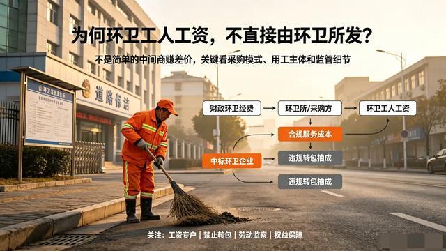 国家财政拨付给环卫工人的经费标准并不低，但一线保洁员到手工资却不高，问题大多卡在
