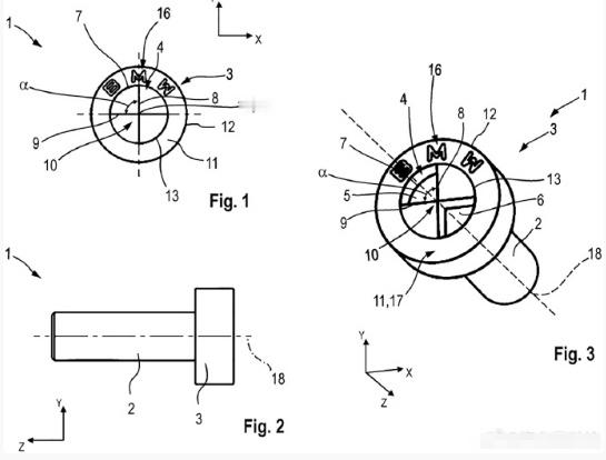 宝马新螺丝专利公布 宝马公司已提交了一套以自身标志为原型定制螺丝头的专利，该专利