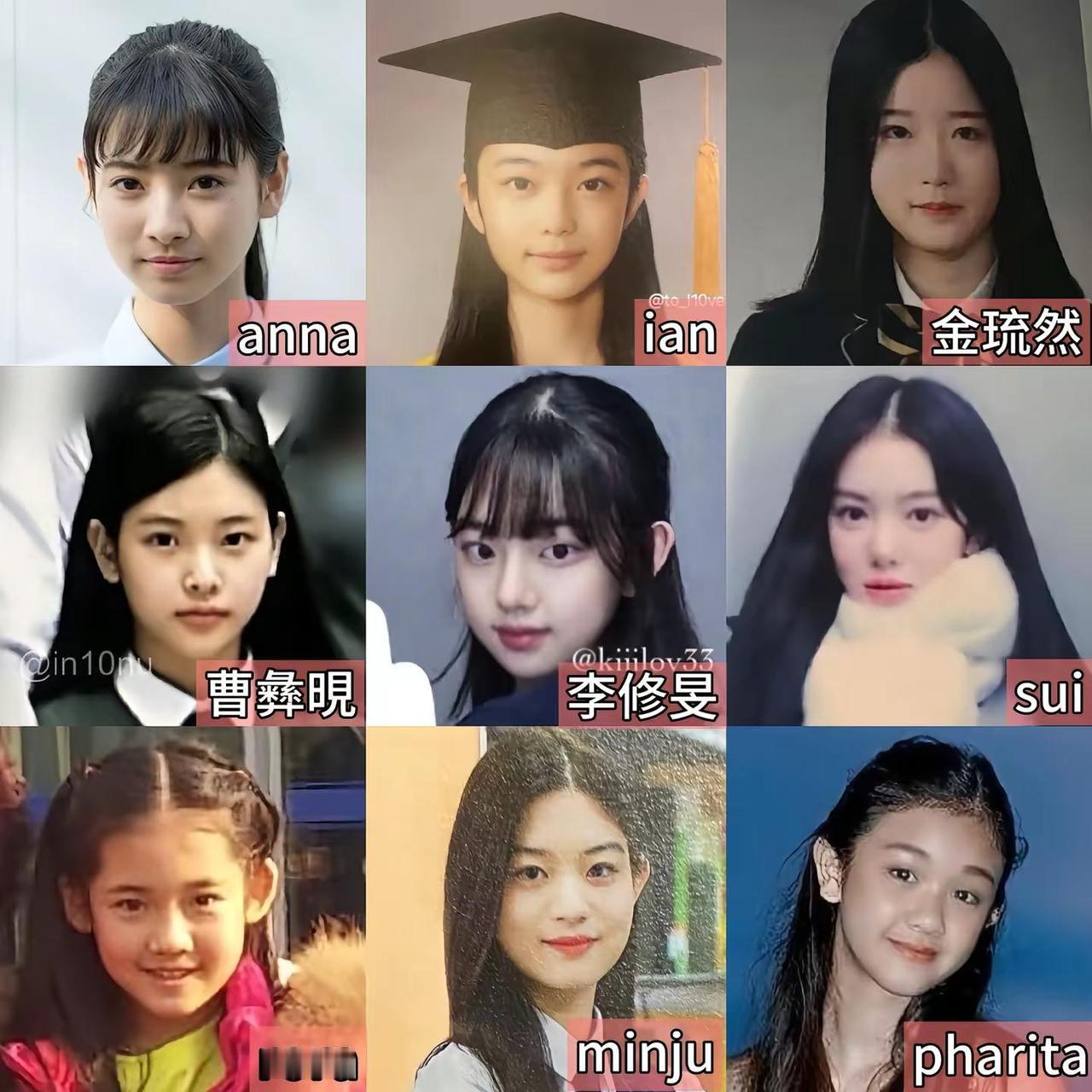 六颜一候选人的素人时期原生脸。Kpop 六颜一 素人时期 原生脸
