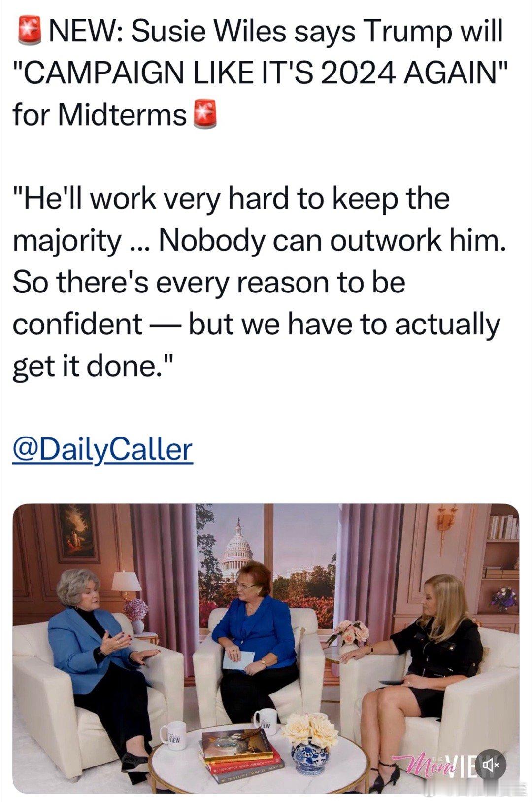 记者：共和党对中期选举的战略？白宫幕僚长：总统会身先士卒，积极参战，就像他202