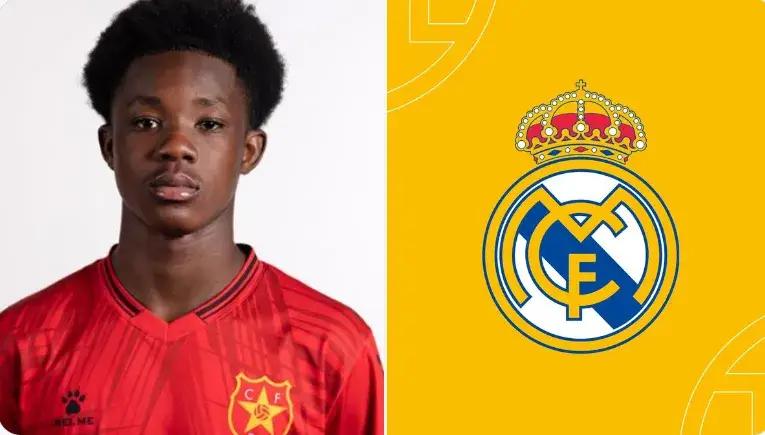 据记者莫雷托的报道，皇马接近签下16岁边锋克利福德-纳纳，他将在未来几天内签字。