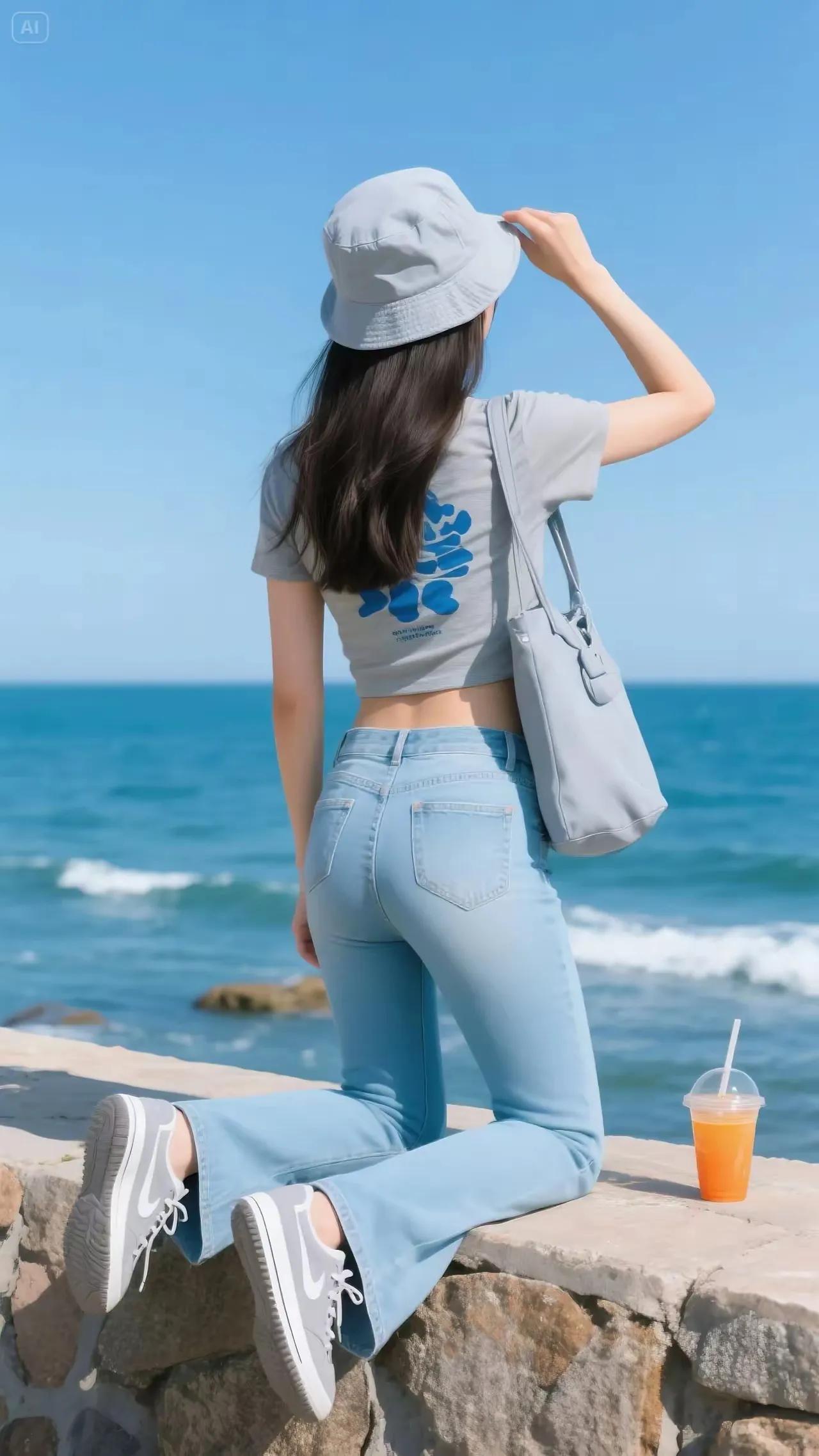 海边休闲时光，喝着饮料看海浪。有哪些女生日常好看穿搭可以借鉴 海边度假穿搭 海边