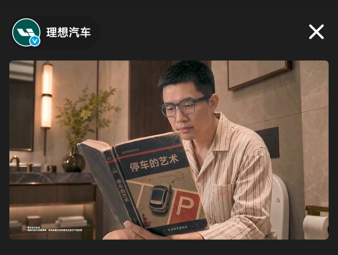 《停车的艺术》……去看了一下，这真是理想汽车官方发布的AI视频里的画面。