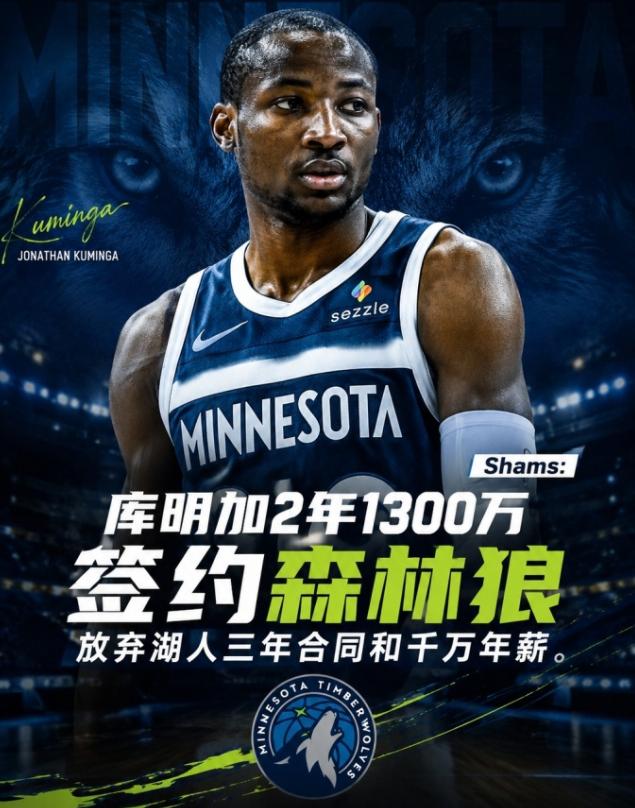 库明加的救赎之路：在爱德华兹与三球身边，他能打出身价吗？
两年1300万，库明加