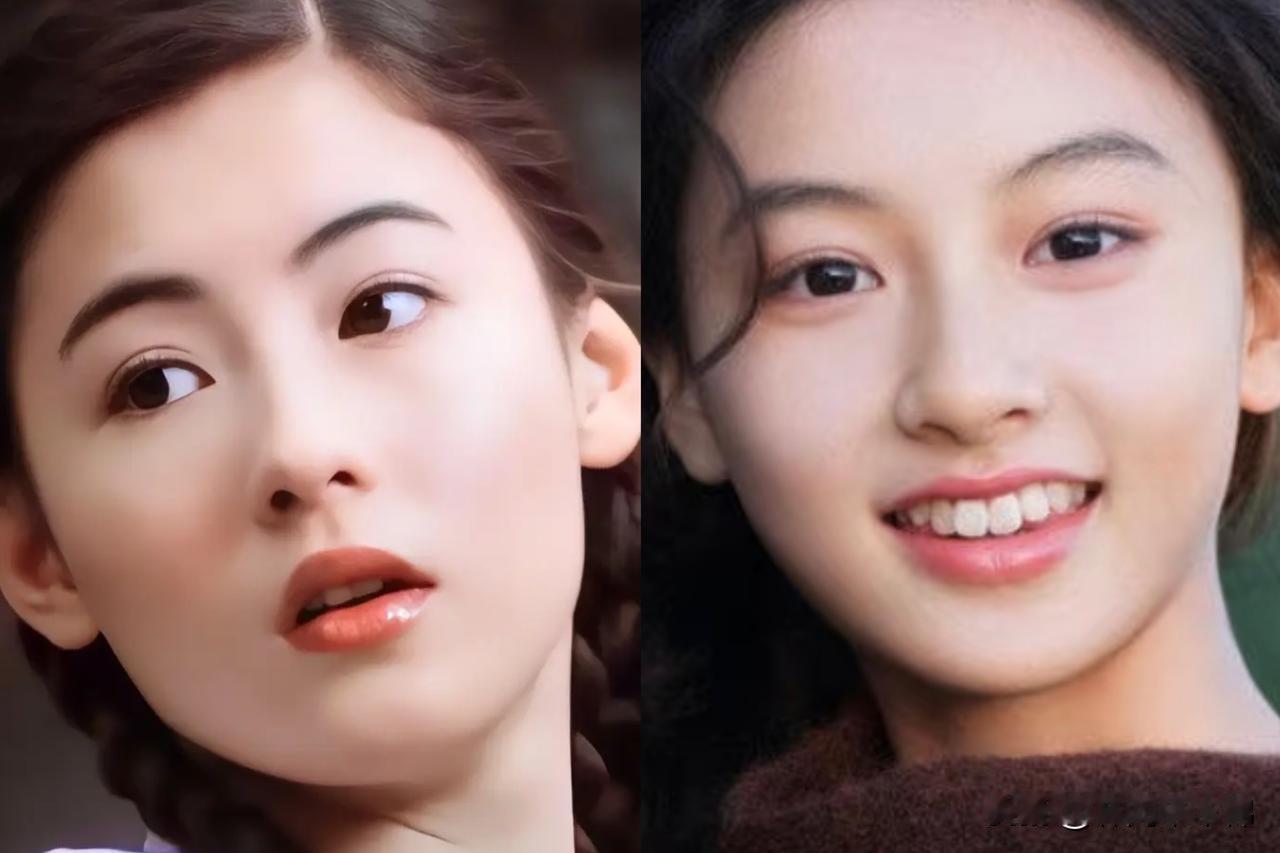 突然发现七七的眉毛和张柏芝的简直一模一样。和张柏芝照片放在一起对比，七七的脸一点