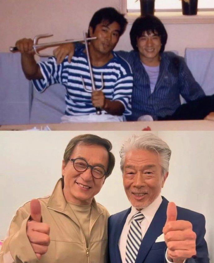 成龙和仓田保昭40年后再见面！:岁月催人老，友谊长存心，他俩是真能打[心]，日本