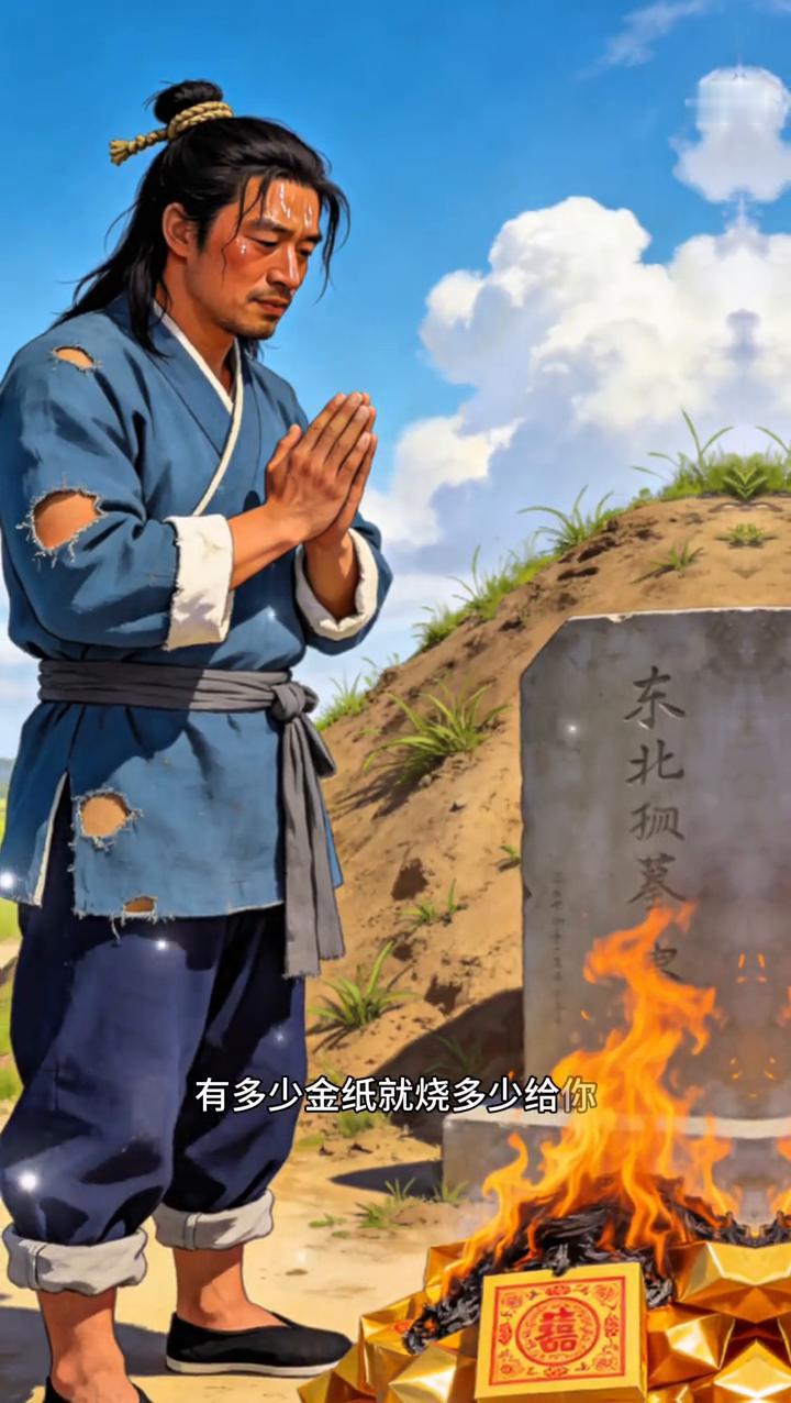 心善有好报。
男人阿顺不小心把金纸撒了一地，正弯腰收拾，忽然看见路边一座孤坟。今