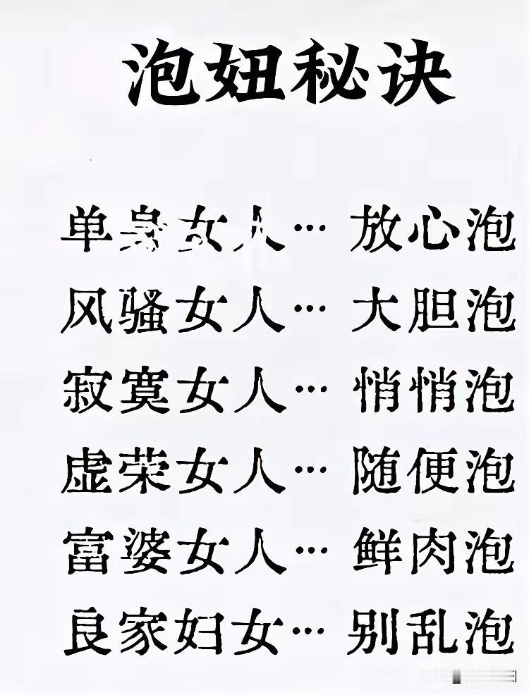 1、有钱人的女人叫：太太
2、领导的女人叫：夫人
3、老百姓的女人叫：老婆
4、