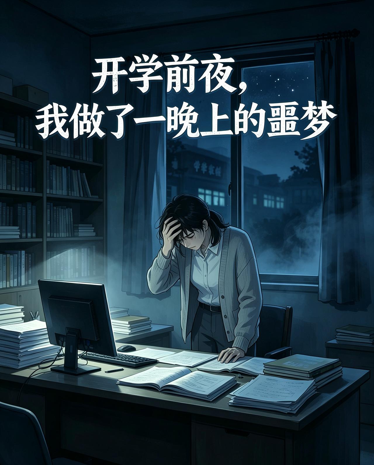 明天，9月7号，周一，我们大学要开始上课了，我却在昨晚做了一整夜噩梦。

梦里全