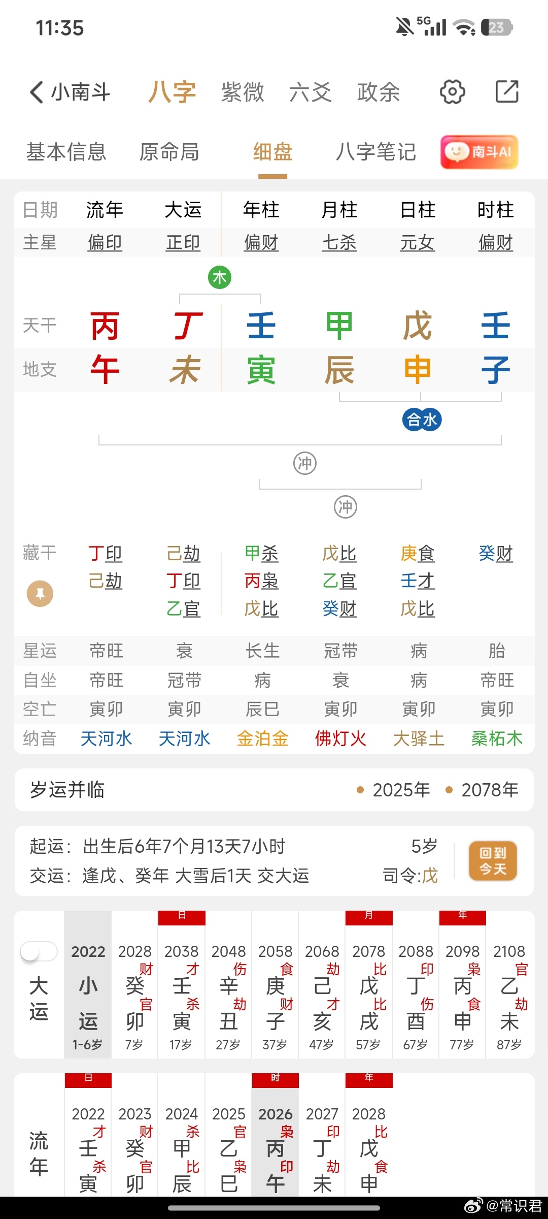 一个小孩，白血病了。看见这盘，甚至加上大运，都很无力啊，也只能是小运丁未撑着点，