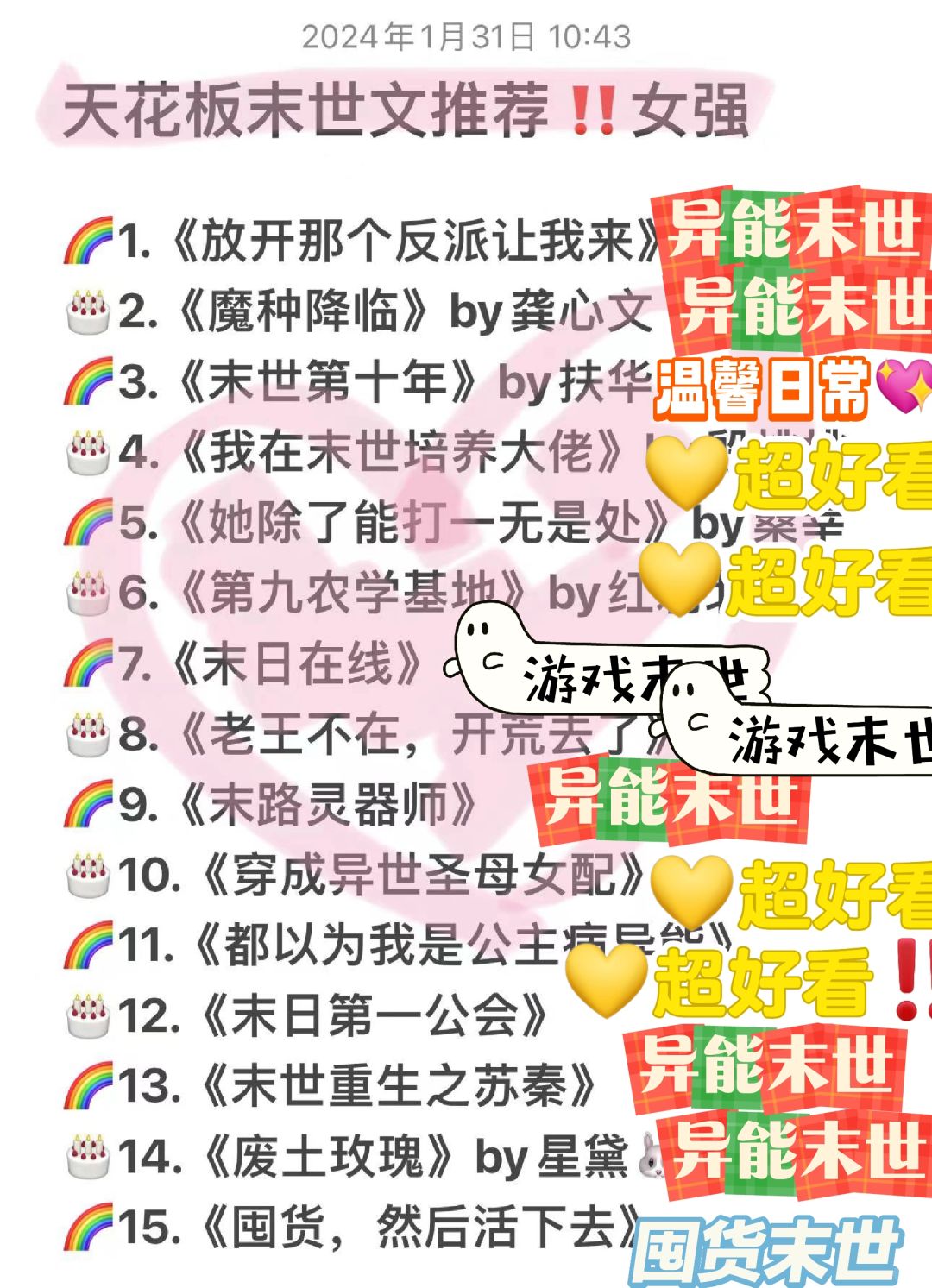 天花板末世文推荐‼️Top末世文推荐‼️