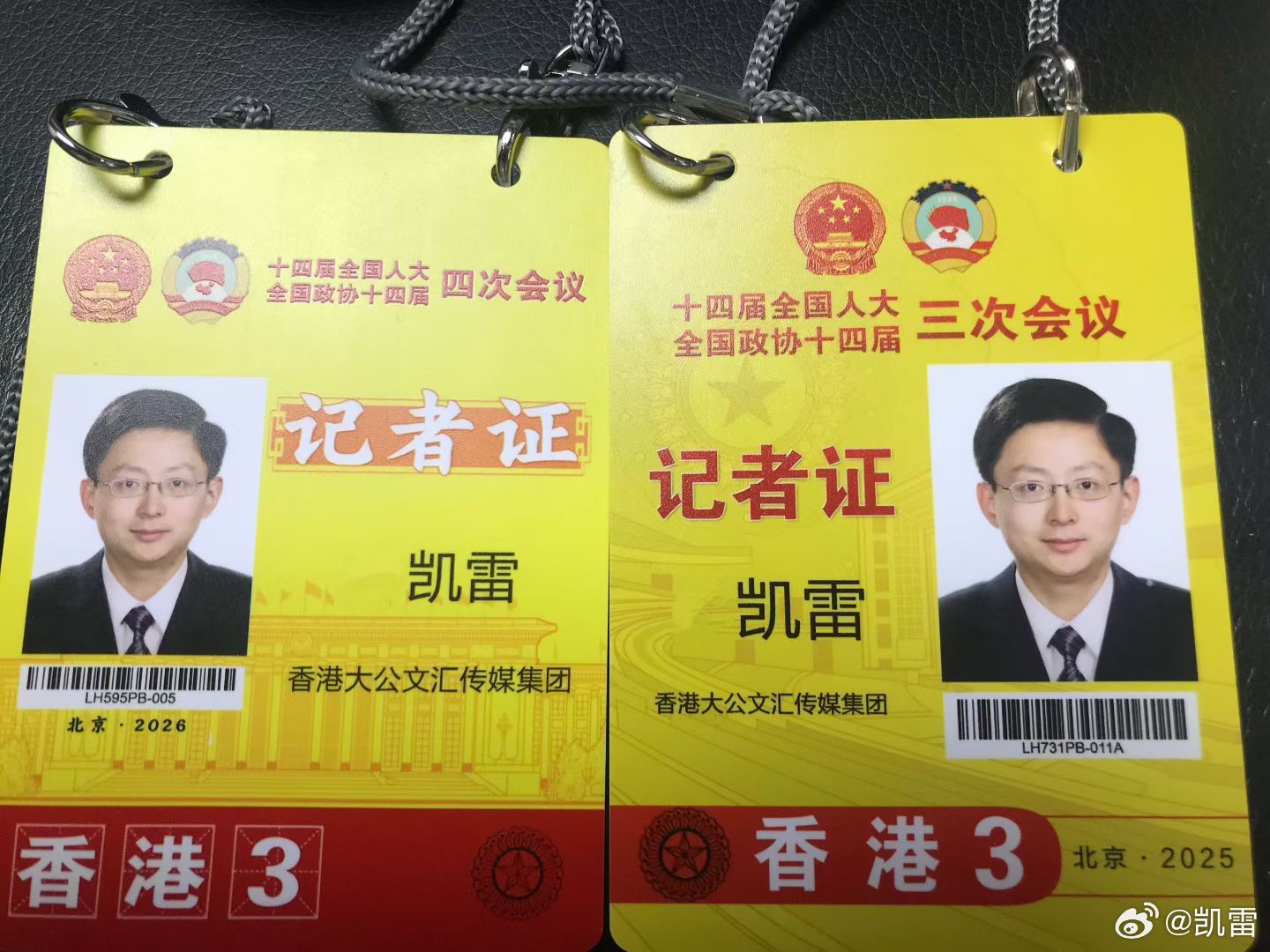 香港媒体记者证 香港元素更为鲜明 报道全国两会20年的记者凯雷注意到：对比既往有