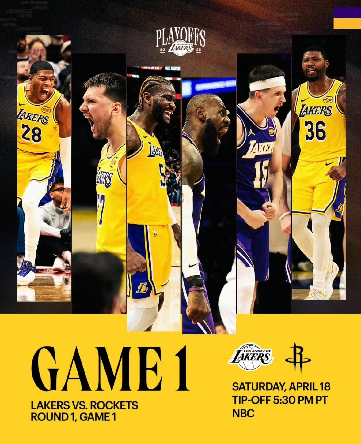 1. 赛事形势定级： 常规赛落幕，湖人以53胜的战绩锁定西部第四，季后赛首轮对手