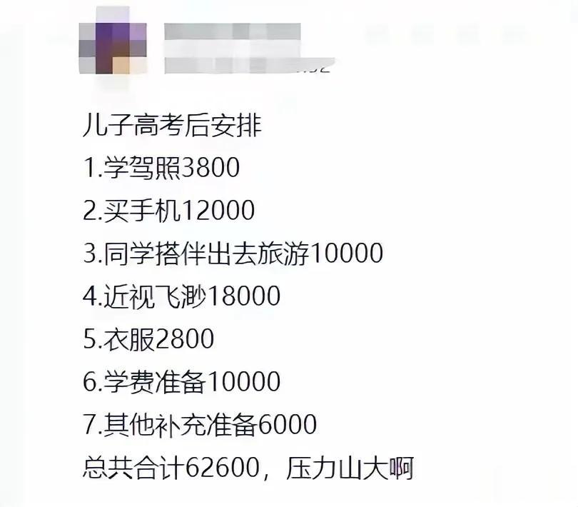 儿子高考后….一言难尽