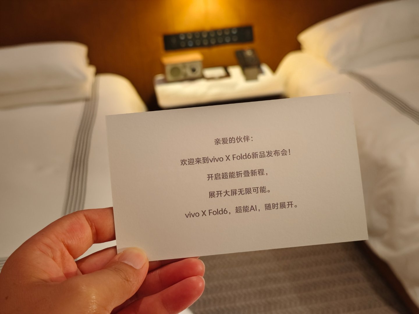 各位别忘了看今晚七点发布的vivo X Fold6 上海·上海世博桐森酒店