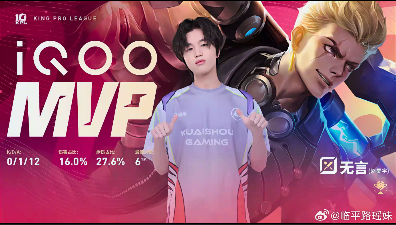 KPL  恭喜KSG战队！👏 你们的努力终于换来MVP的荣耀啦！无言MVP榜一