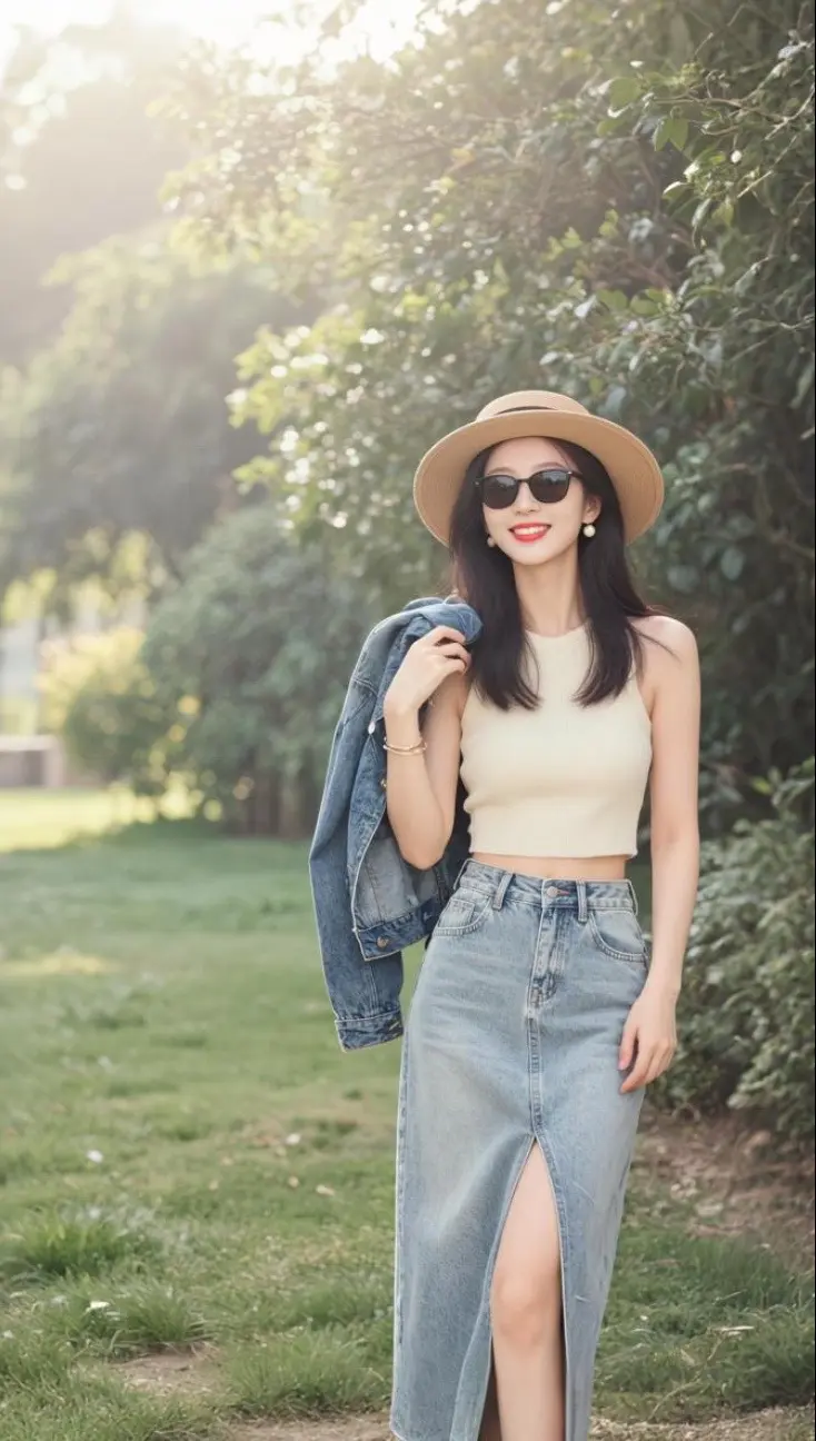 AI草地休闲照 随变ai随便玩