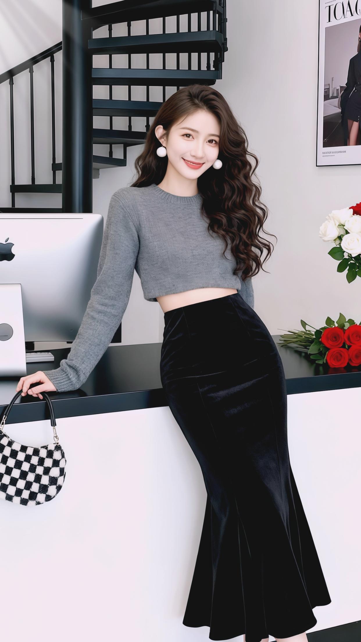 穿搭 优雅气质 鱼尾裙 包臀 时尚