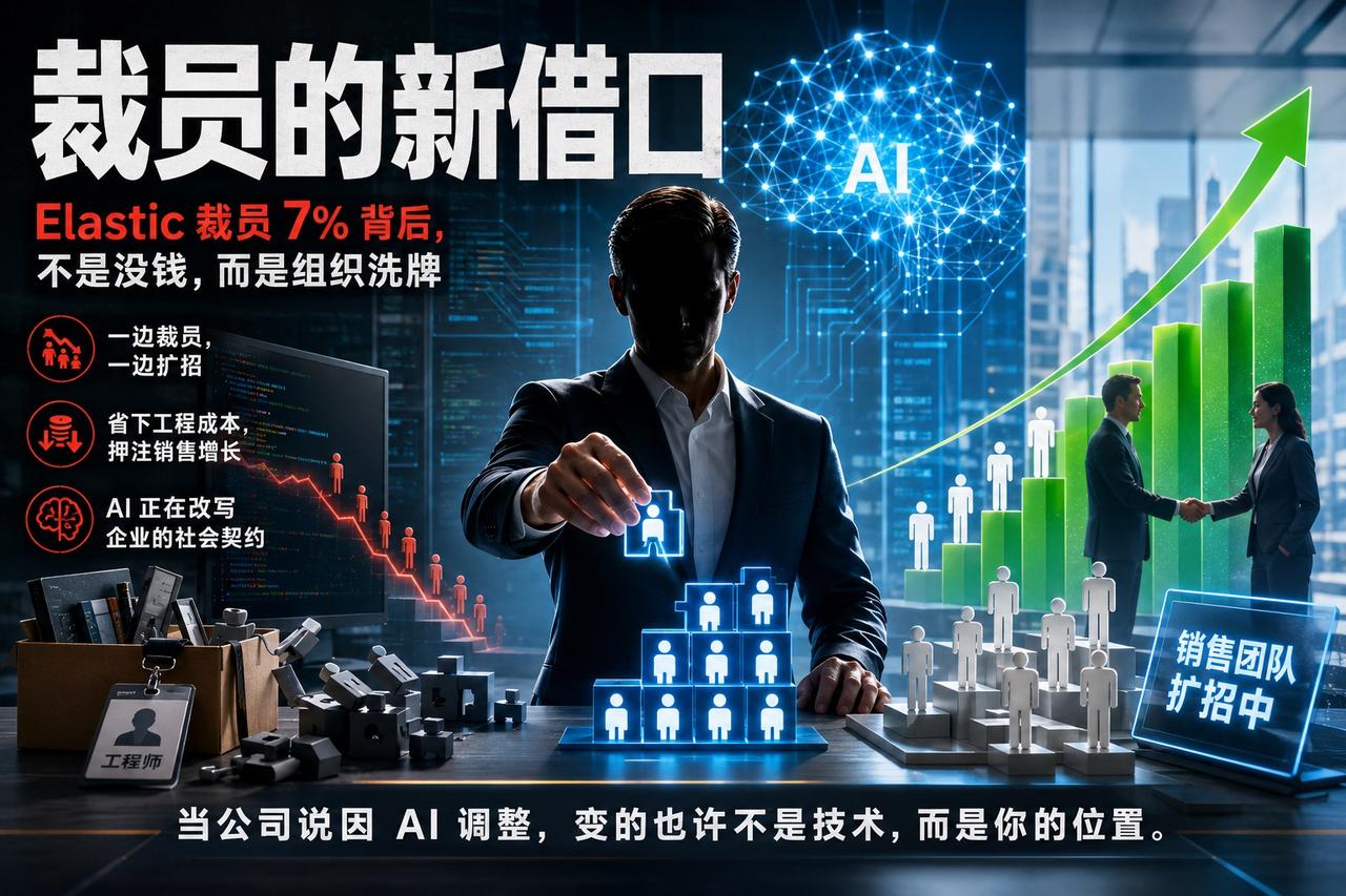 【AI成了裁员的“万能挡箭牌”：Elastic裁员背后的冷酷逻辑】

Elast